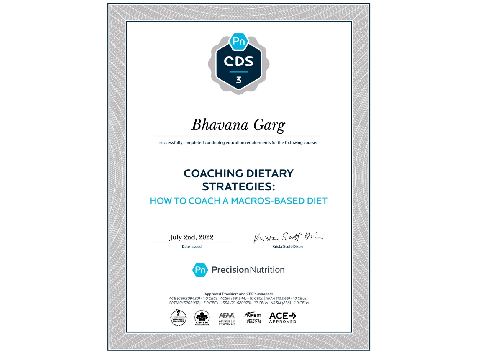 Precision Nutrition Macros-based Diet