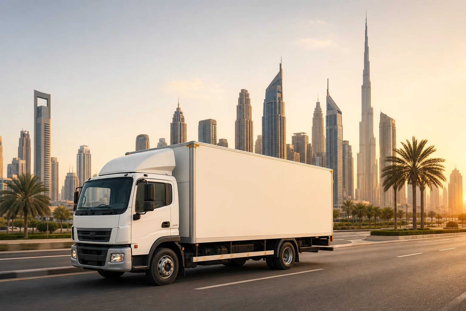 Food distribution truck in Dubai